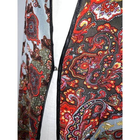 AMERICAN GLAMOUR BADGLEY MISCHKA Women’s Paisley Cardigan LARGE - Picture 3 of 9